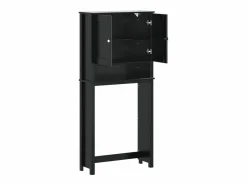 vidaxl Mueble para lavadora BERG madera maciza 76x27x164,5 cm Negro