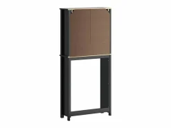vidaxl Mueble para lavadora BERG madera maciza 76x27x164,5 cm Negro