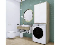 Mueble para lavadora, mate, roble Sonoma, 31 x 64 x 180 cm^ Discount