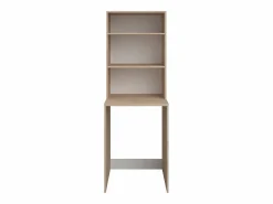 Vente-unique Mueble Para Lavadora|Columna De Baño|Mueble para lavadora con almacenamiento - Natural claro y blanco - L156 x Alt. 184 cm - ERKANO