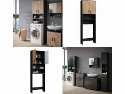 Vicco Mueble para lavadora oro power roble/antracita 64x26x190.5 irma Color natural oscuro Best