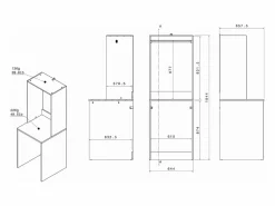 Mueble para lavadora, perchero y estante, natural claro & blanco, L111 x Alt. 184 cm, ERKANO^Vente-unique Clearance