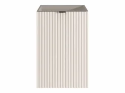 Vente-unique Mueble para lavamanos estriado con puerta reversible - H60 x L40 x P22 - VAHIRA Beige New
