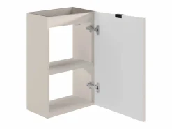 Vente-unique Mueble para lavamanos estriado con puerta reversible - H60 x L40 x P22 - VAHIRA Beige New