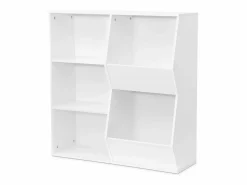 Sweeek Mueble para niños, 3 estantes y 2 espacios de almacenamiento Blanco Sale