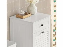 Mueble para Ropa Sucia Armario Multifuncional para Baño con 1 Cesto y 1 Cajón 40 x 38 x 90 BZR73-W ES^Sobuy Sale
