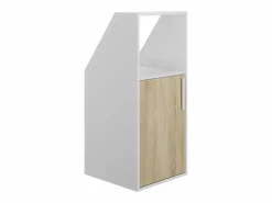 Vente-unique Mueble para techo abuhardillado con 1 puerta y 1 estante blanco y natural - ADEZIO Color natural claro / Blanco