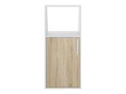 Vente-unique Mueble para techo abuhardillado con 1 puerta y 1 estante blanco y natural - ADEZIO Color natural claro / Blanco