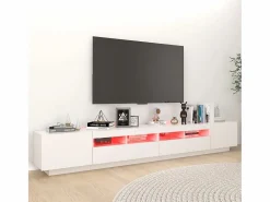 Mueble para TV con luces LED 260x35x40 cm ES13336 Blanco