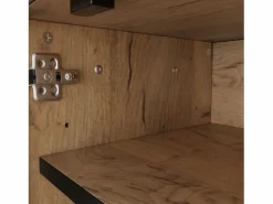 Mueble para TV 160x36,5x45 cm - con puertas y estantes - Paneles de partículas - Natural + negro^ModernLuxe Best