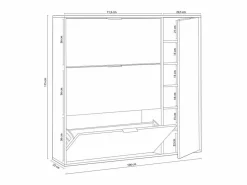 Calicosy Mueble para zapatos de 3 abatibles y 1 puerta, 30 pares - L106 cm Beige / Blanco Discount