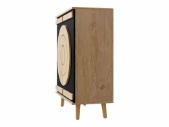 ModernLuxe Zapatero|Mueble De Almacenaje|Mueble para zapatos moderno 76x37x98,5 cm - con 2 puertas - Almacenamiento multinivel - Patas de madera - Negro y natural