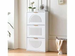 Mueble para zapatos moderno 60x24x114 cm - con 3 puertas abatibles -^ModernLuxe Sale