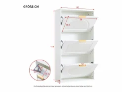 Mueble para zapatos moderno 60x24x114 cm - con 3 puertas abatibles -^ModernLuxe Sale