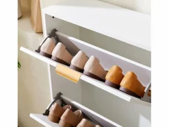 Mueble para zapatos moderno 60x24x114 cm - con 3 puertas abatibles -^ModernLuxe Sale