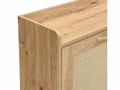 Mueble para zapatos moderno - con puertas de ratán - 4 puertas - estructura metálica - color natural^ModernLuxe Online