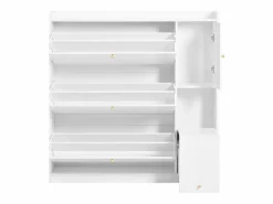ModernLuxe Mueble para zapatos multifuncional 119x24x122 cm - con 3 cajones plegables - con banco plegable - con una puerta - Blanco Online