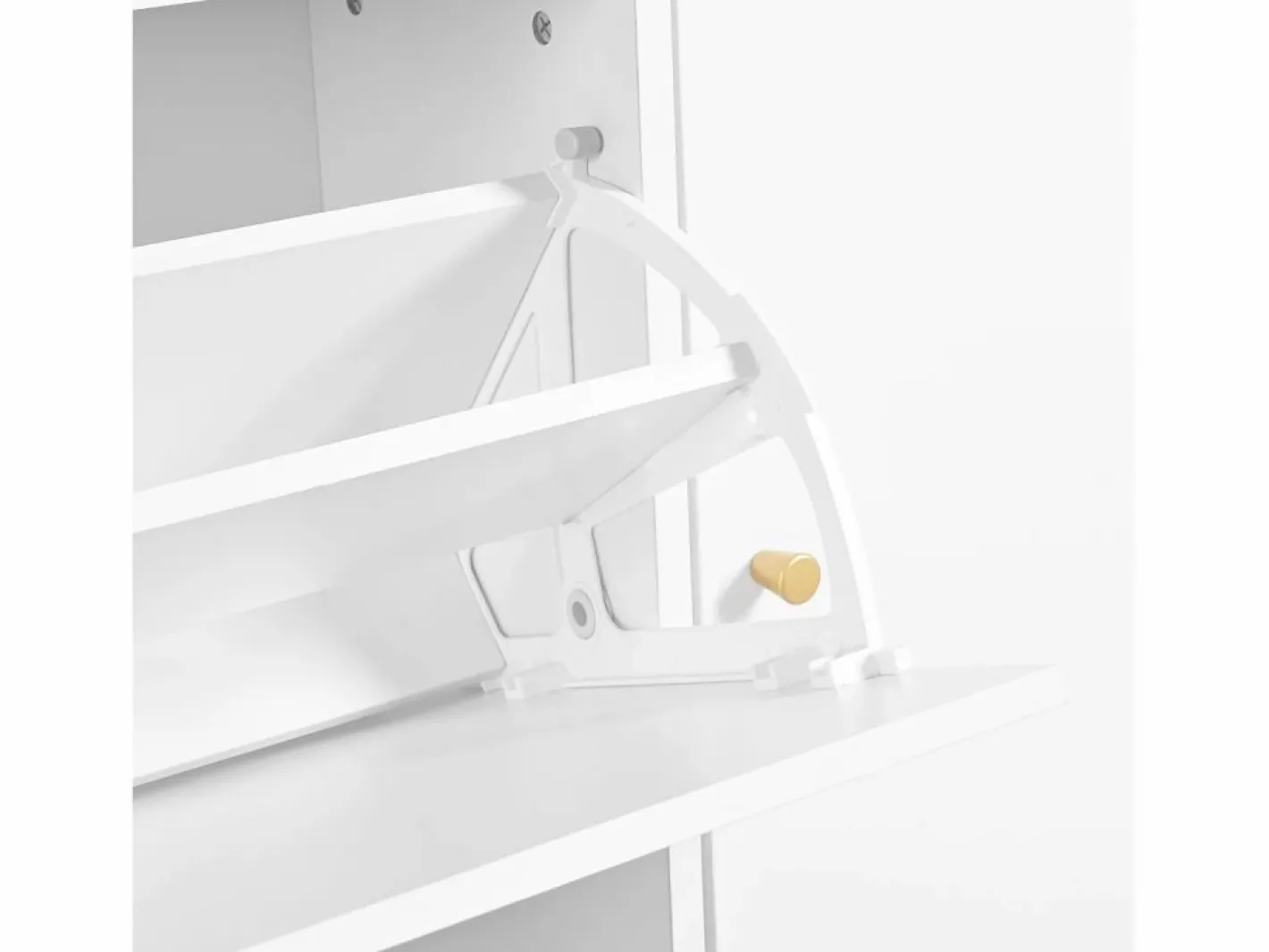 ModernLuxe Mueble para zapatos multifuncional 119x24x122 cm - con 3 cajones plegables - con banco plegable - con una puerta - Blanco Online