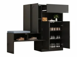 Mueble para zapatos multifuncional - con asiento acolchado - con 4 puertas y 1 cajón -^ModernLuxe Outlet