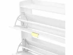 ModernLuxe Mueble para zapatos 76x23x118cm - con 3 grandes puertas deslizantes - Blanco Clearance