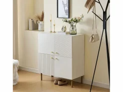 Mueble para zapatos 80x36x90cm - 4 puertas - Patas de metal - MDF -^ModernLuxe Sale