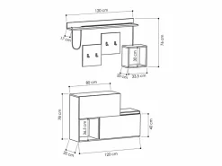 Mueble recibidor de diseño madera y gris INGA^Concept-Usine Sale
