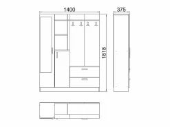 Concept-Usine Mueble recibidor estilo escandinavo ANKA Marru00f3n New