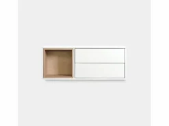 Mueble recibidor flotante de Lacado Natural-Blanco 35 x 90- Hazan Multicolor Best