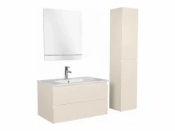 Conjunto De Baño|Mueble sencillo + grifería + espejo + columna SORRENTO