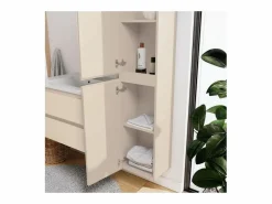 Conjunto De Baño|Mueble sencillo + grifería + espejo + columna SORRENTO