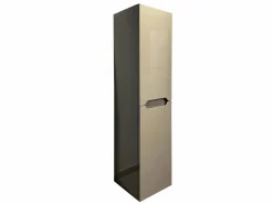 Vente-unique Mueble simple lavabo suspendido gris arenoso con columna, 80 cm, STEFANIE Topo Discount