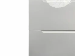 Vente-unique Mueble simple lavabo suspendido con columna, 80 cm, STEFANIE Blanco Discount