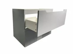 Vente-unique Conjunto De Baño|Mueble simple lavabo suspendido con columna, 80 cm, STEFANIE