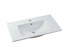 Vente-unique Conjunto De Baño|Mueble simple lavabo suspendido con columna, 80 cm, STEFANIE