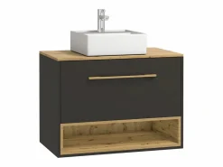 Mueble suspendido antracita con lavabo a instalar para el cuarto de baño - 80 cm - YANGRA^Vente-unique Hot