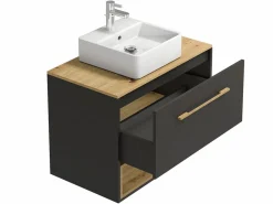 Mueble suspendido antracita con lavabo a instalar para el cuarto de baño - 80 cm - YANGRA^Vente-unique Hot
