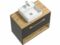 Mueble suspendido antracita con lavabo a instalar para el cuarto de baño - 80 cm - YANGRA^Vente-unique Hot