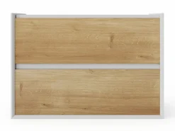 Vente-unique Mueble suspendido bajo lavabo color natural y blanco - 80 cm - LANNICK Color natural claro / Blanco New