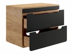 Mueble suspendido con tablero para lavabo, 80 cm, natural claro y antracita, ARUBA^Vente-unique Discount