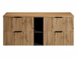 Mueble suspendido para lavabo y estantes - Natural claro - An140 cm - MADELA^Vente-unique Sale
