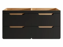 Mueble suspendido para lavabo en colores naturales y antracita, L120 cm, ARUBA^Vente-unique Online