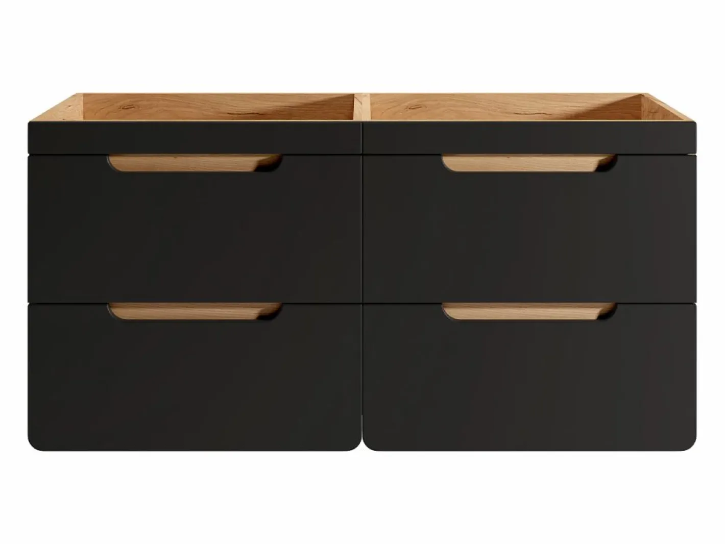Mueble suspendido para lavabo en colores naturales y antracita, L120 cm, ARUBA^Vente-unique Online