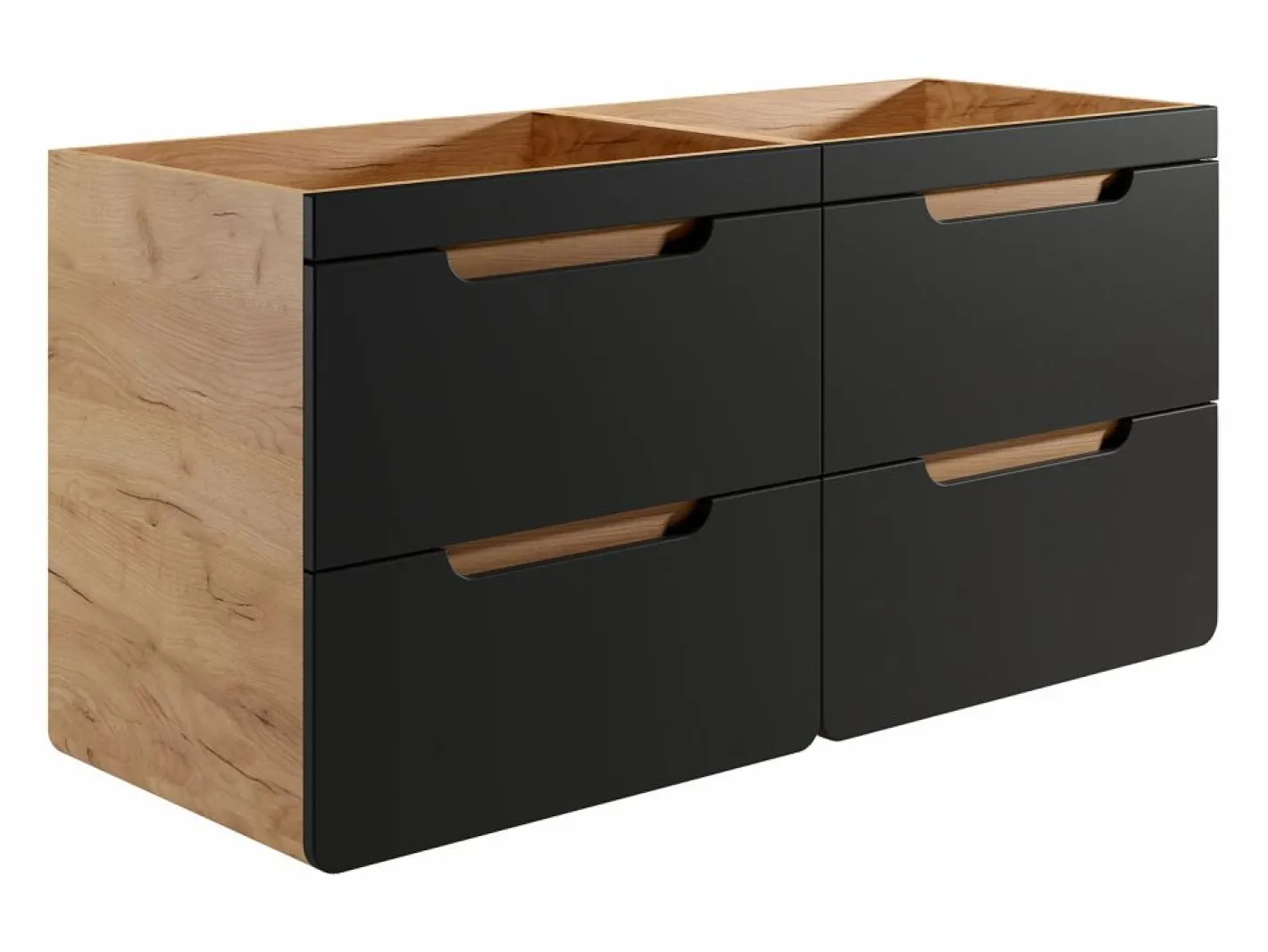 Mueble suspendido para lavabo en colores naturales y antracita, L120 cm, ARUBA^Vente-unique Online