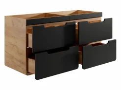 Mueble suspendido para lavabo en colores naturales y antracita, L120 cm, ARUBA^Vente-unique Online