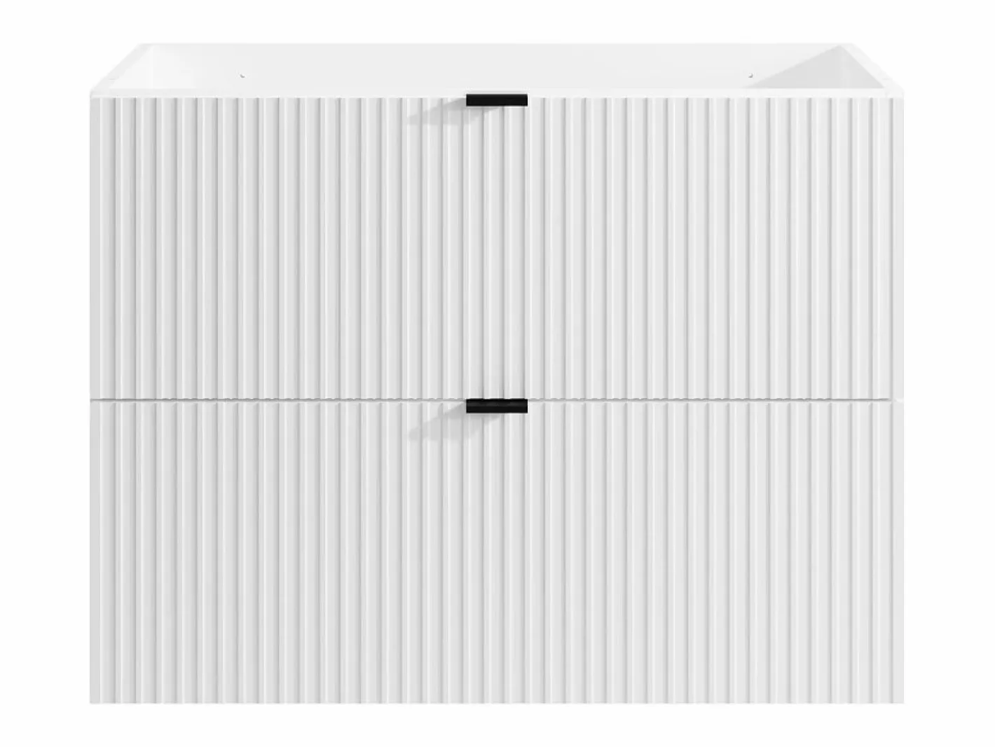 Vente-unique Mueble De Lavabo|Mueble suspendido para lavabo estriado, color , An80 cm, ZEVINI