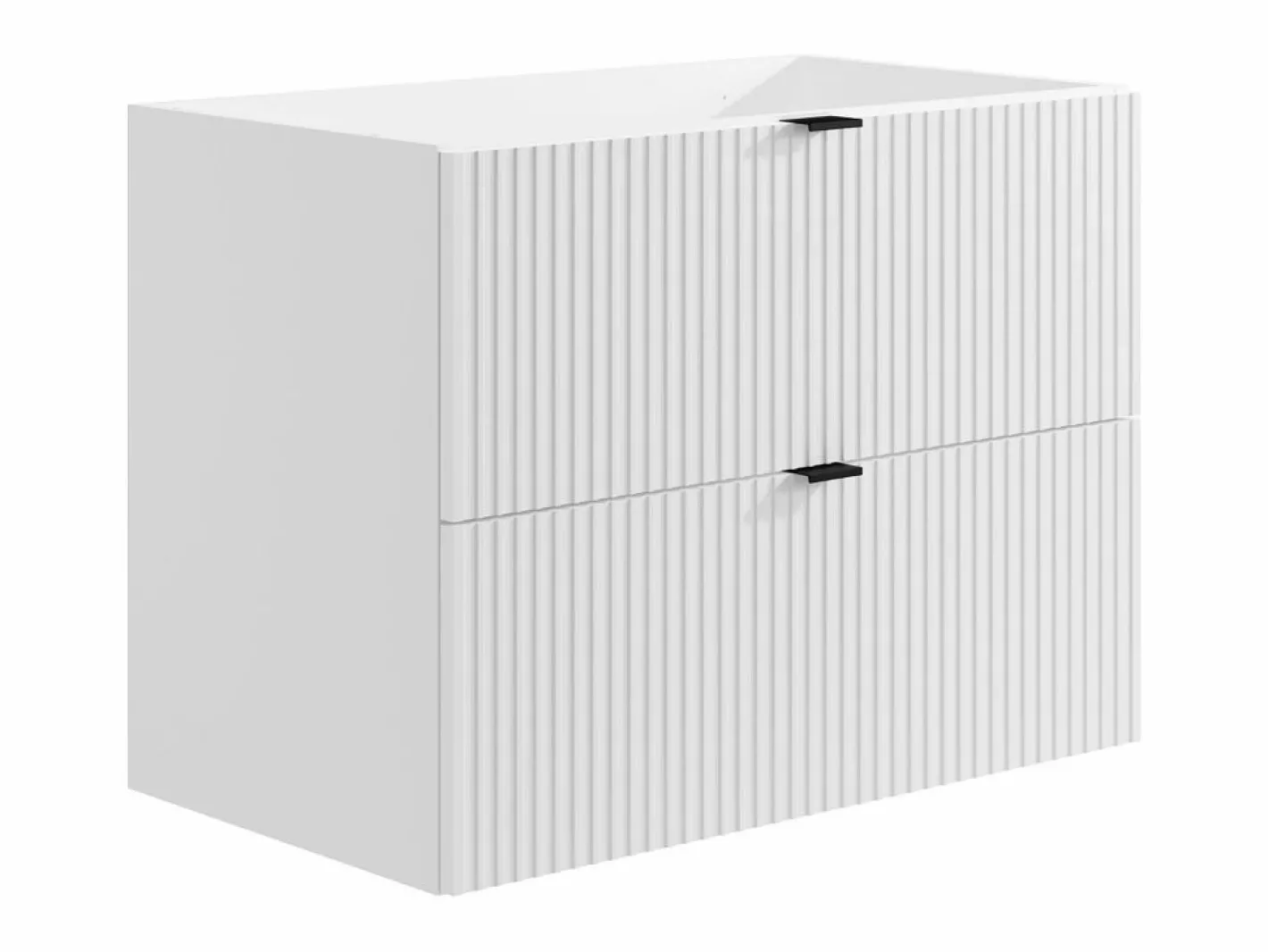 Vente-unique Mueble De Lavabo|Mueble suspendido para lavabo estriado, color , An80 cm, ZEVINI