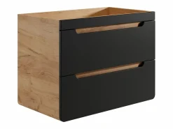 Mueble suspendido para lavabo, colores natural y antracita, 80 cm, ARUBA^Vente-unique Discount