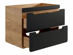 Mueble suspendido para lavabo, colores natural y antracita, 80 cm, ARUBA^Vente-unique Discount