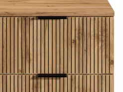 Vente-unique Mueble suspendido para lavabo con estantes - Natural claro - An80 cm - MADELA Negro / Color natural claro Discount