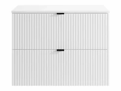 Vente-unique Mueble De Lavabo|Mueble suspendido para lavabo estriado y encimera, color , An80 cm, ZEVINI